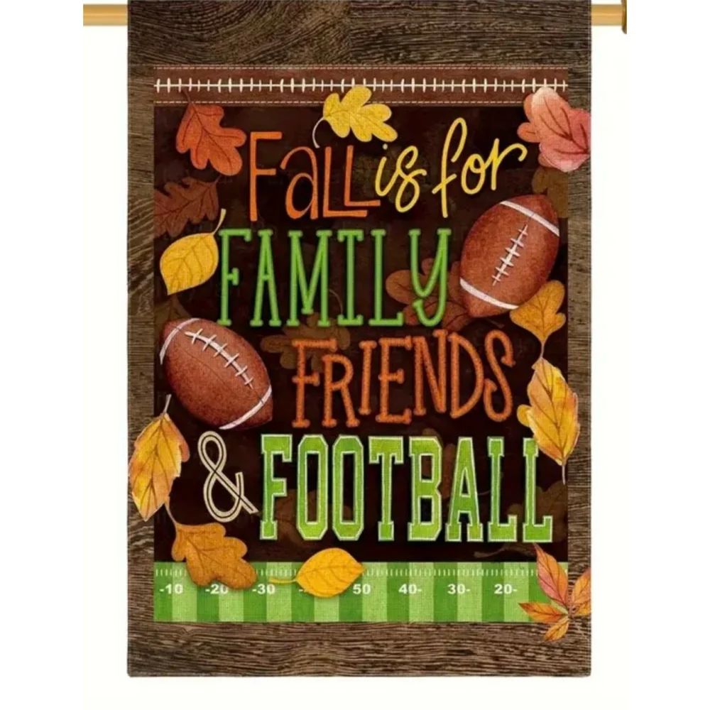 Fall Family Friends Football Decor Flag One Size Brown Green